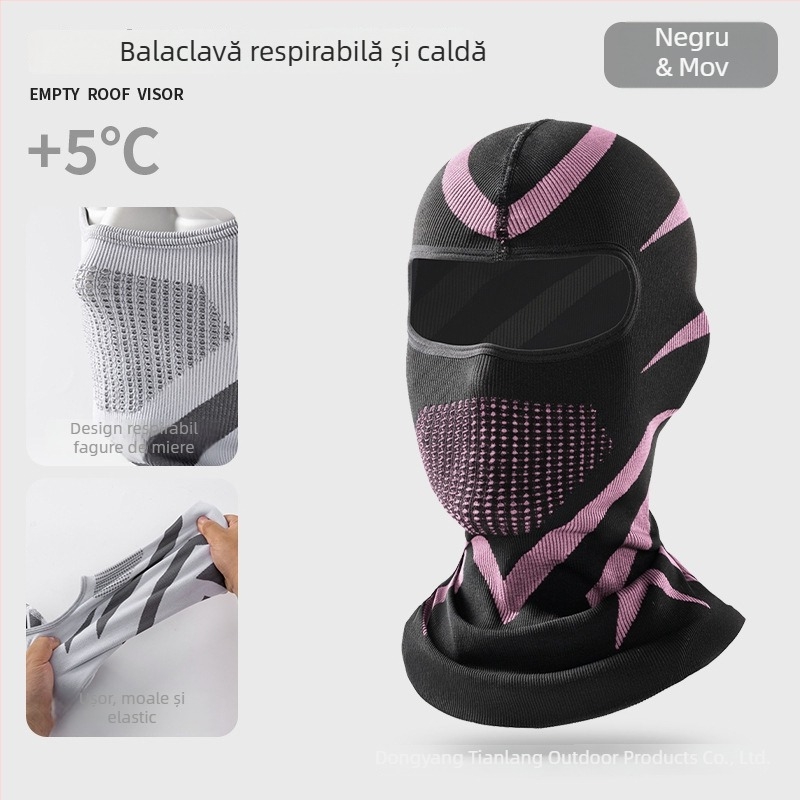 Mască de iarnă pentru ciclism în aer liber – unisex, groasă, elastică, rezistentă la vânt și frig, mască de față