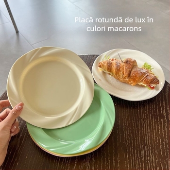 Farfurie plată din plastic PP, stil INS coreean, pentru uz casnic, farfurie pentru fructe, potrivită pentru fotografiere