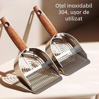 Lopată mare pentru nisip de pisică, cu găuri fine