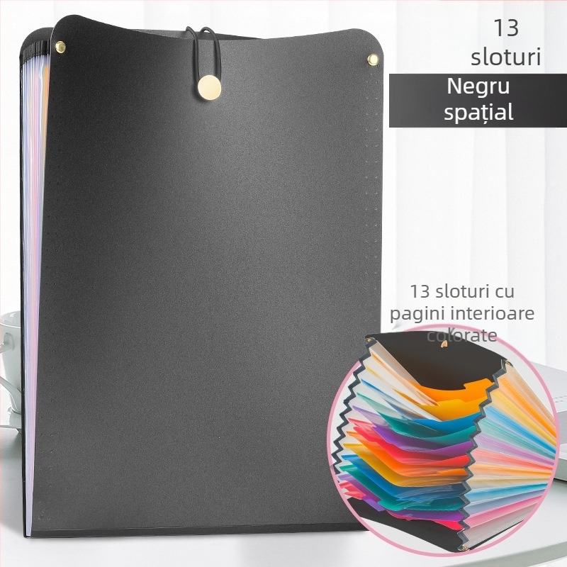 Fișier acordeon vertical cu 13 buzunare, format A4, organizator de birou cu mai multe niveluri