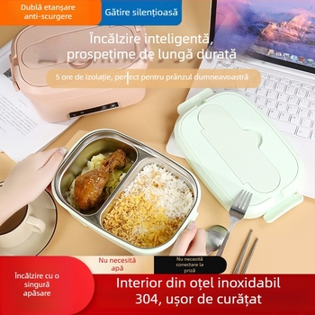 Cutie electrică pentru prânz izolată, reîncărcabilă, încălzire wireless, fără apă, capacitate mare, portabilă