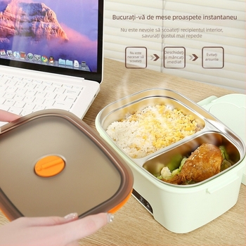 Cutie electrică pentru prânz izolată, reîncărcabilă, încălzire wireless, fără apă, capacitate mare, portabilă
