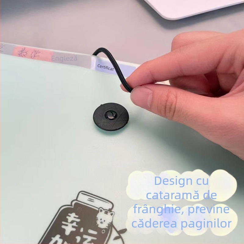 Baili dosar A4 tip acordeon cu 5/8 compartimente, organizator pentru documente și lucrări ale elevilor, design simplu, capacitate mare, cu logo