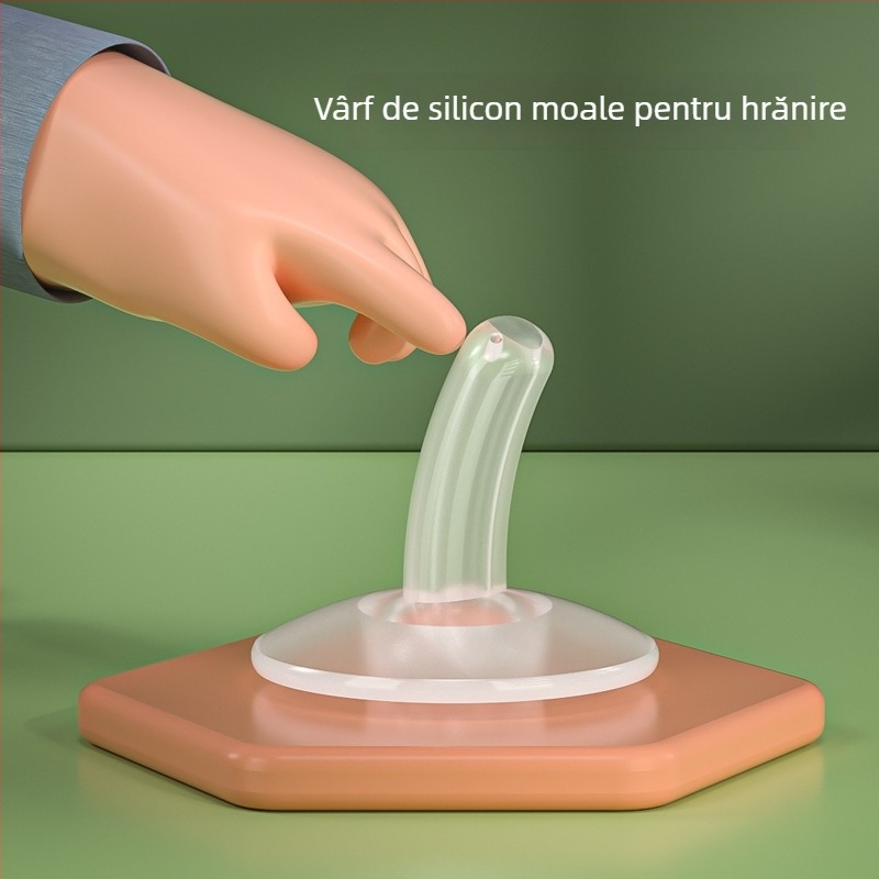 Siringă pentru administrarea medicamentelor bebelușilor, cu design de apăsare manual și dozator de apă, protecție împotriva înecului
