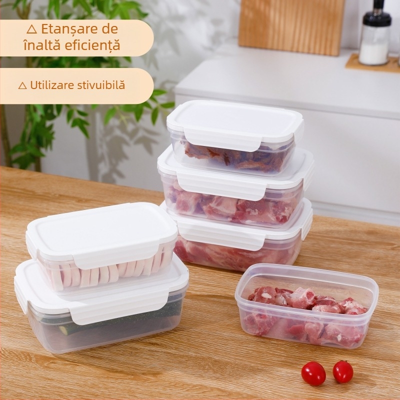 Cutie alimentară certificat FCM, cutie prânz dreptunghiulară din plastic, compatibilă cu microundele, 800–1000 ml, compartiment unic, culoare solidă