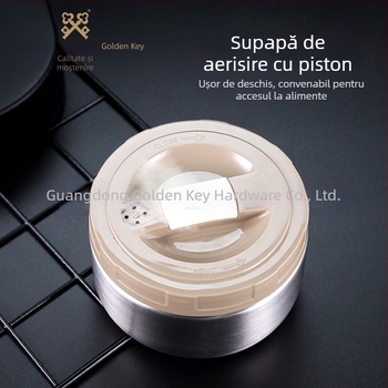 Golden Key cutie de prânz izolată din oțel inoxidabil 304, cu design multistrat, portabilă pentru o singură persoană, ideală pentru studenți