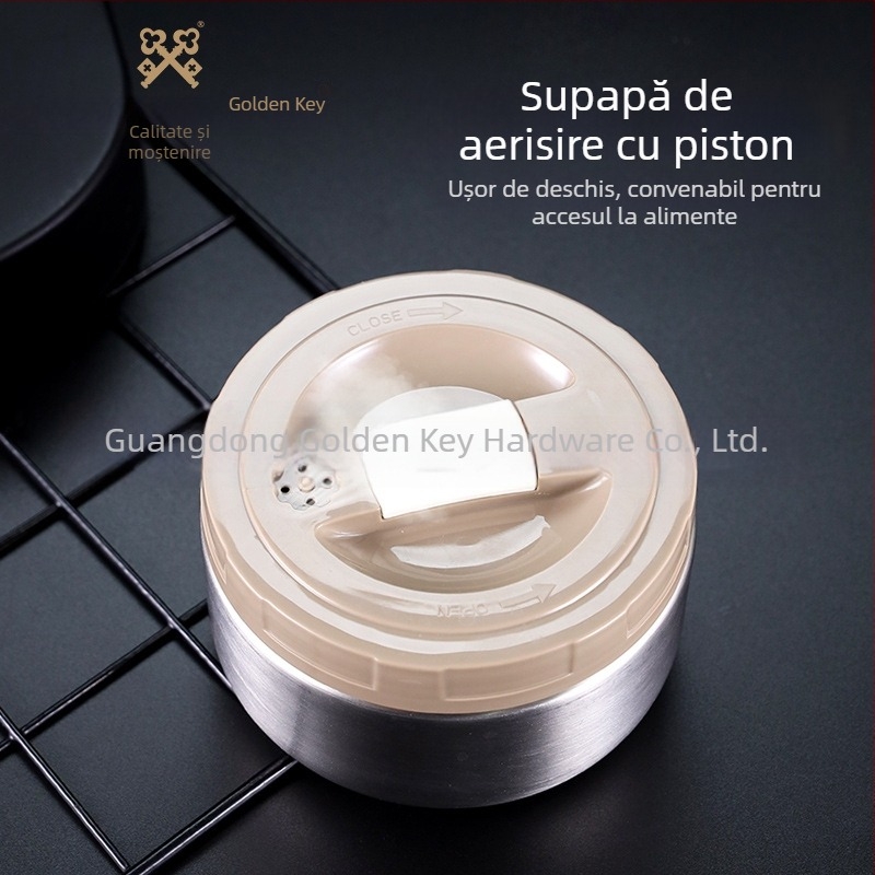 Golden Key cutie de prânz izolată din oțel inoxidabil 304, cu design multistrat, portabilă pentru o singură persoană, ideală pentru studenți