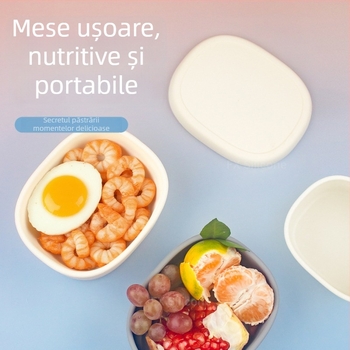 Cutie de prânz din silicon, compatibilă cu microundele, Bento pătrat, stivuibilă, pentru hrănire a bebelușilor, recipient de păstrare a prospețimii