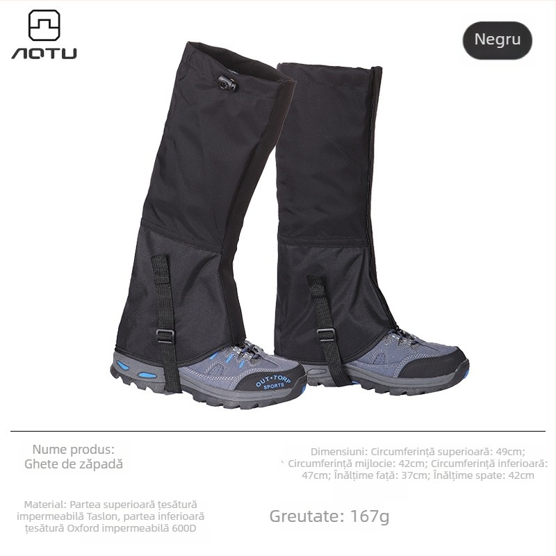 Gaiteri de drumeție impermeabili, ușori, din țesătură Oxford respirabilă — protecție pentru gambe în zăpadă