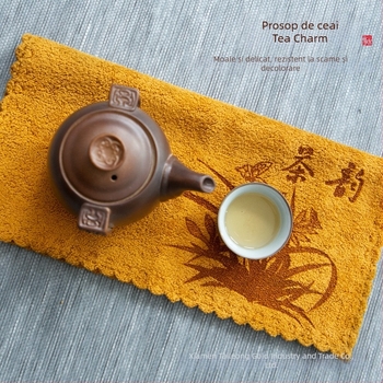 Tailongjin Set Ceai Kung-Fu – Prosop de masă pentru ceai, absorbant, fibră de bumbac-lin