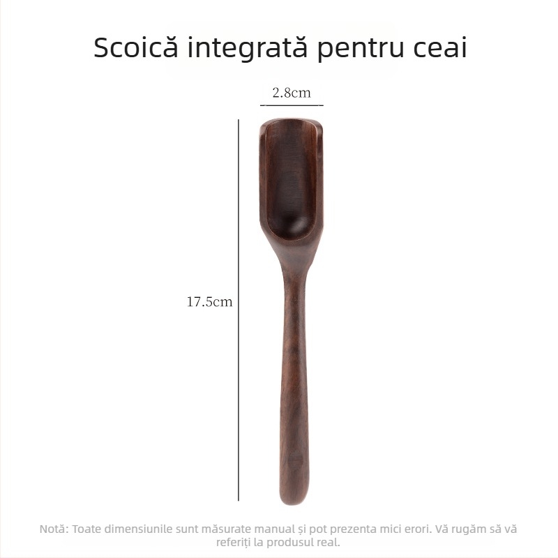 Lingură de ceai din lemn de nuc – unealtă de ceai multifuncțională: lingură, lopățică, clips și pensetă