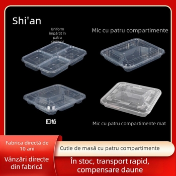 Cutie pentru prânz de unică folosință, cu mai multe compartimente și capac, construcție îngroșată, disponibile în mai multe dimensiuni