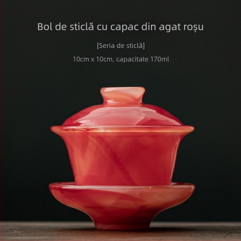 Vas de ceai cu capac, glazură veche, stil chinezesc, mare pentru uz casnic