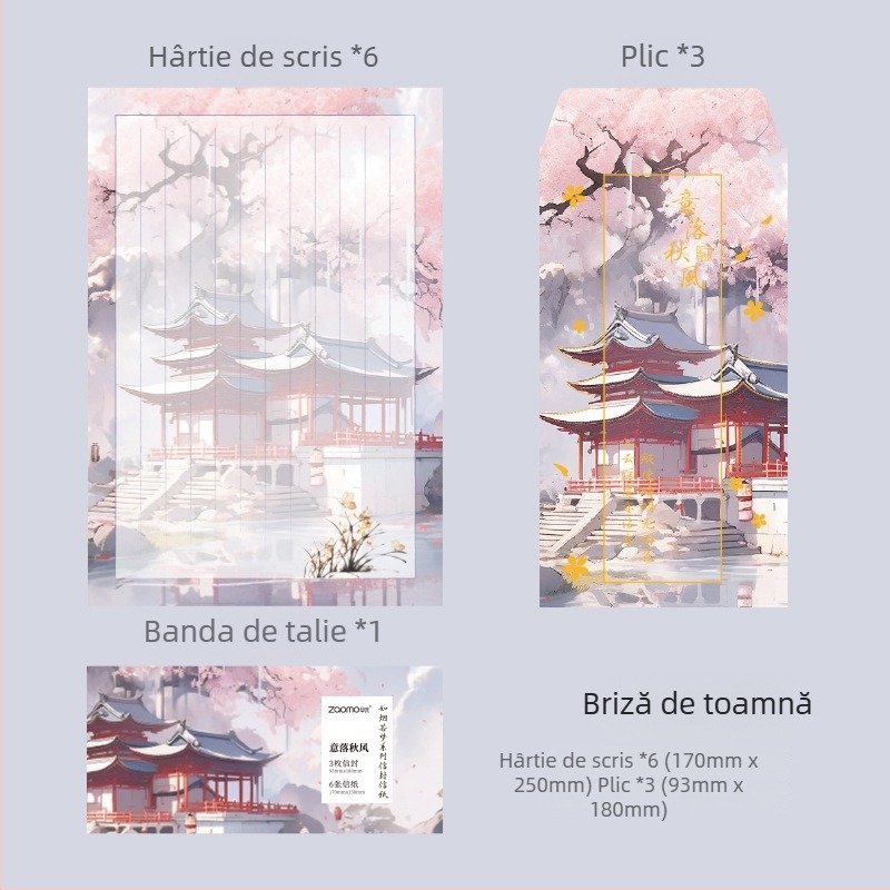 Set scrisori și plicuri Early Foam, seria Like Smoke Like Dream, foi DIY de mesaje cu urări, 6 modele