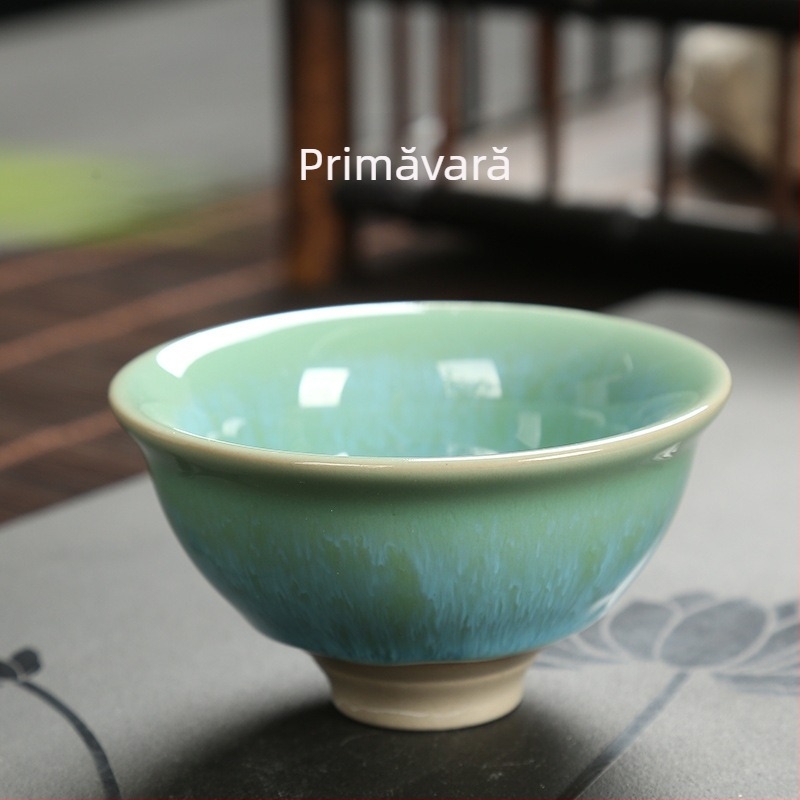 Ceașcă de ceai ceramică cu glazură Tianmu – ceramică glazurată în cuptor, ceașcă unică pentru degustare de ceai