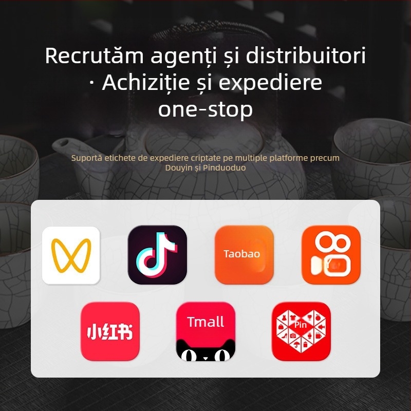 Ceașcă de ceai din porțelan cu glazură jad și motiv peisaj de o mie de mile, stil Zen