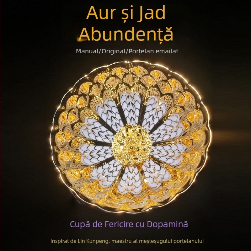 Cană de ceai Master cu model de solzi de dragon aurii, lucrată manual de Lin Xin, porțelan titan cu pereți subțiri