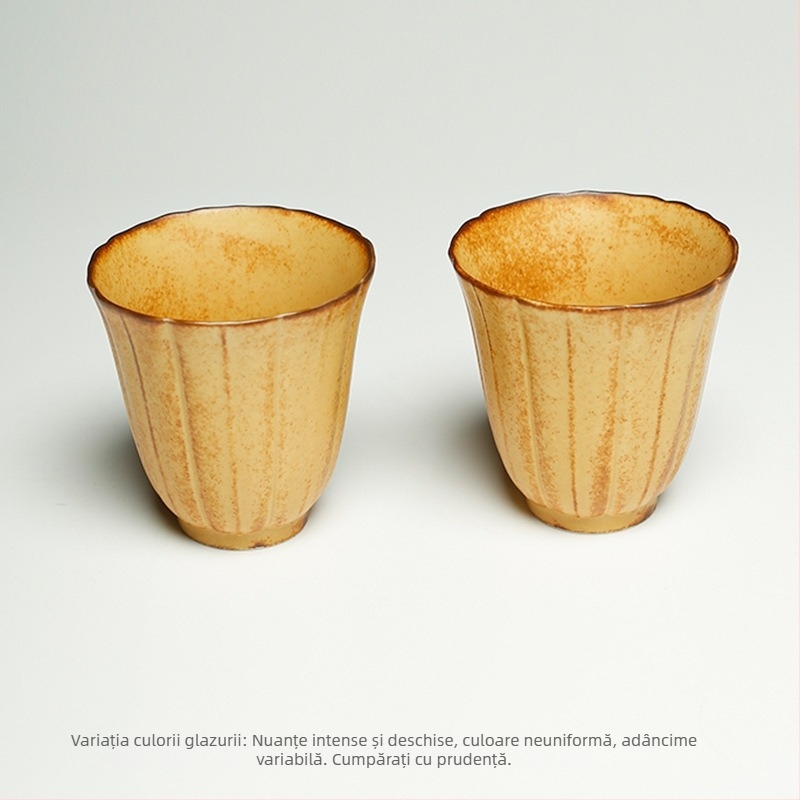 Ceașcă de ceai ceramică în stil retro pentru Gongfu, unică, arsă în cuptor, pentru birou și acasă, personalizabilă