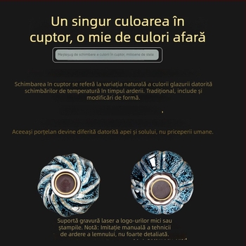 Căniță de ceai Jianzhan cu glazură Starry Sky, set ceramic Kung Fu pentru casă sau birou – cadou