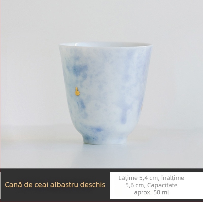 Ceașcă de degustare a ceaiului în trei culori, ceașscă de porțelan Kung Fu pentru uz casnic, ceramică ușoară, elegantă
