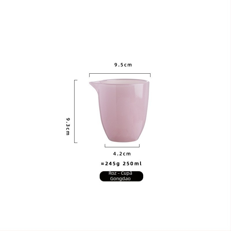 Ceainic de ceai din porțelan Jad Liuli, glazură chineză Liuli, hibiscus roz, ceașcă de degustare personală