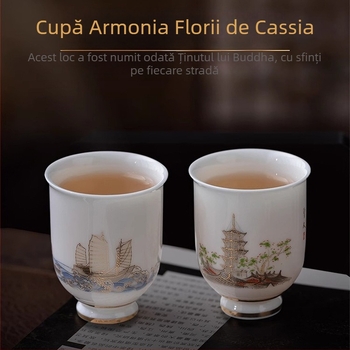Două cești de ceai din porțelan, într-o cutie cadou, stil proaspăt și drăguț