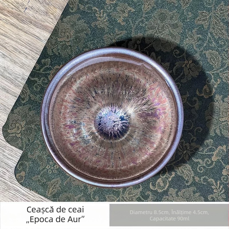 Ceașcă de ceai ceramic Jian Zhan de înaltă calitate, glazură purpurie-aurie, stil Baihua, pentru uz personal, stil chinezesc