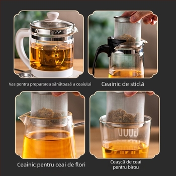 Set de ceai din oțel inoxidabil cu infuzor pentru ceai, filtru pentru ceașcă și strecurător de ceai