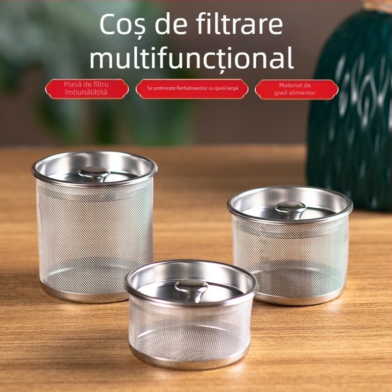 Set de ceai din oțel inoxidabil cu infuzor pentru ceai, filtru pentru ceașcă și strecurător de ceai