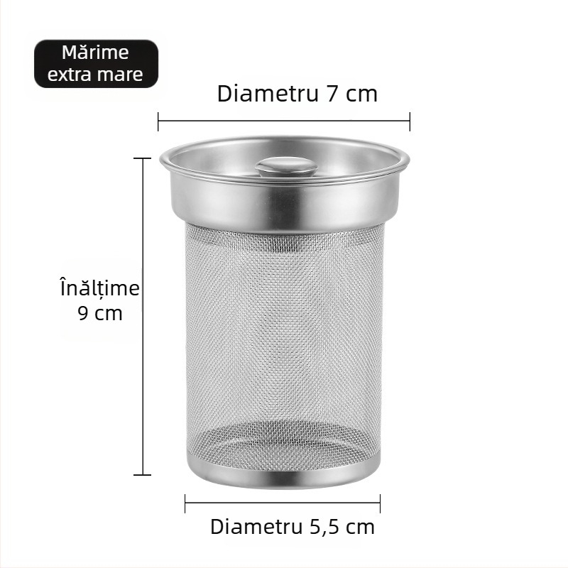Set de ceai din oțel inoxidabil cu infuzor pentru ceai, filtru pentru ceașcă și strecurător de ceai