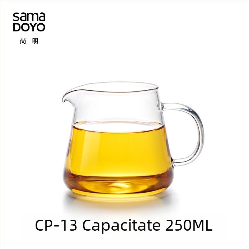 Ceșă din sticlă cu mâner, CP-10/1/2/3/4, pentru ceremonia Gongfu a ceaiului