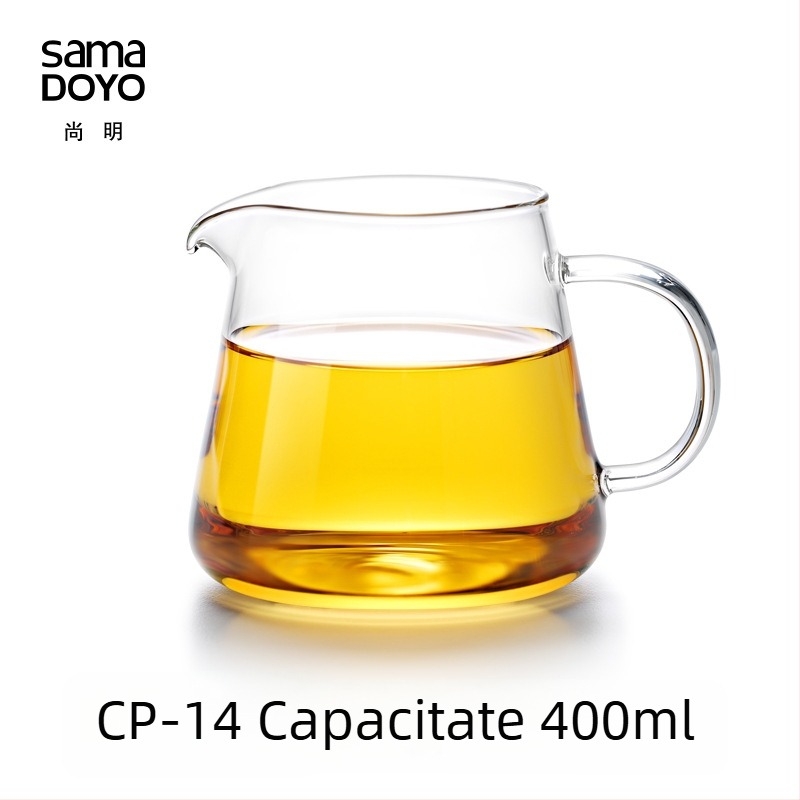 Ceșă din sticlă cu mâner, CP-10/1/2/3/4, pentru ceremonia Gongfu a ceaiului