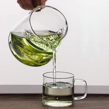 Ceașă de ceai din borosilicat, filtru în formă de semilună, capacitate mare