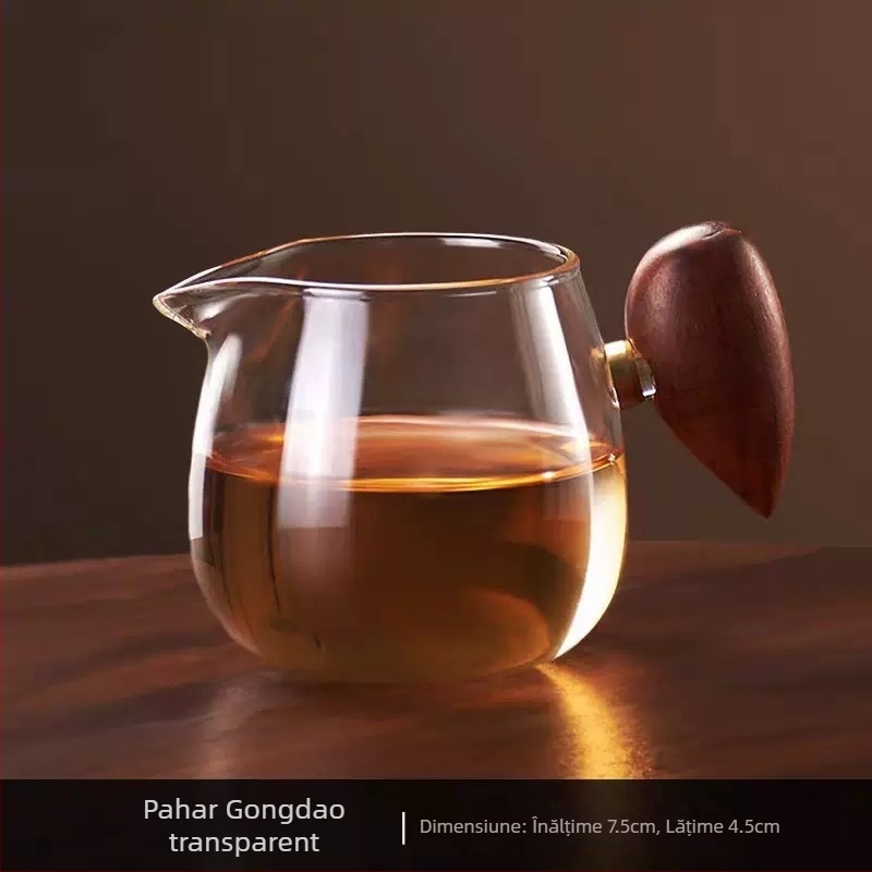 Set Gongfu de ceai din sticlă borosilikată rezistentă la temperatură, cupă fair cup, stil japonez, divizor de ceai pentru distribuție uniformă