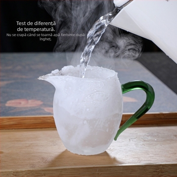 Ceasca de ceai Gongdao din sticla, cu maner mare si transparent, rezistenta la temperatura, borosilicata inalt, productie la comanda