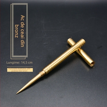 Cuțit de ceai din cupru artistic, instrument pentru ceai, con pentru ceai, accesorii ceremonie Kung Fu pentru ceai negru