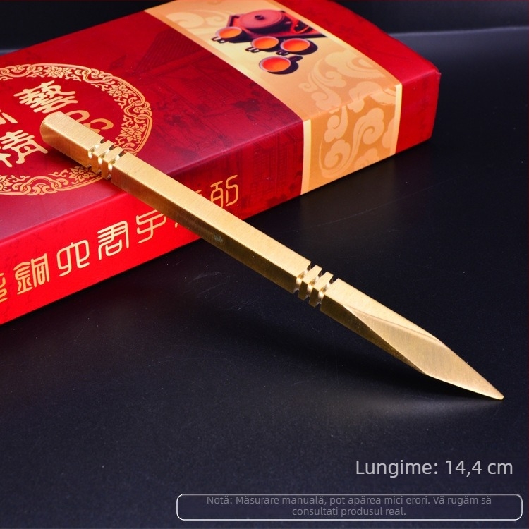 Cuțit de ceai din cupru artistic, instrument pentru ceai, con pentru ceai, accesorii ceremonie Kung Fu pentru ceai negru
