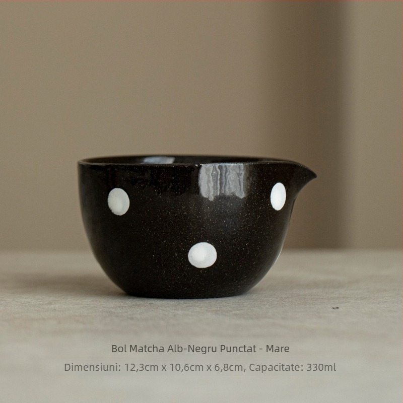Set japonez pentru matcha: bol pentru matcha cu tel din bambus, bol de împărțire și accesorii pentru ceremonia ceaiului