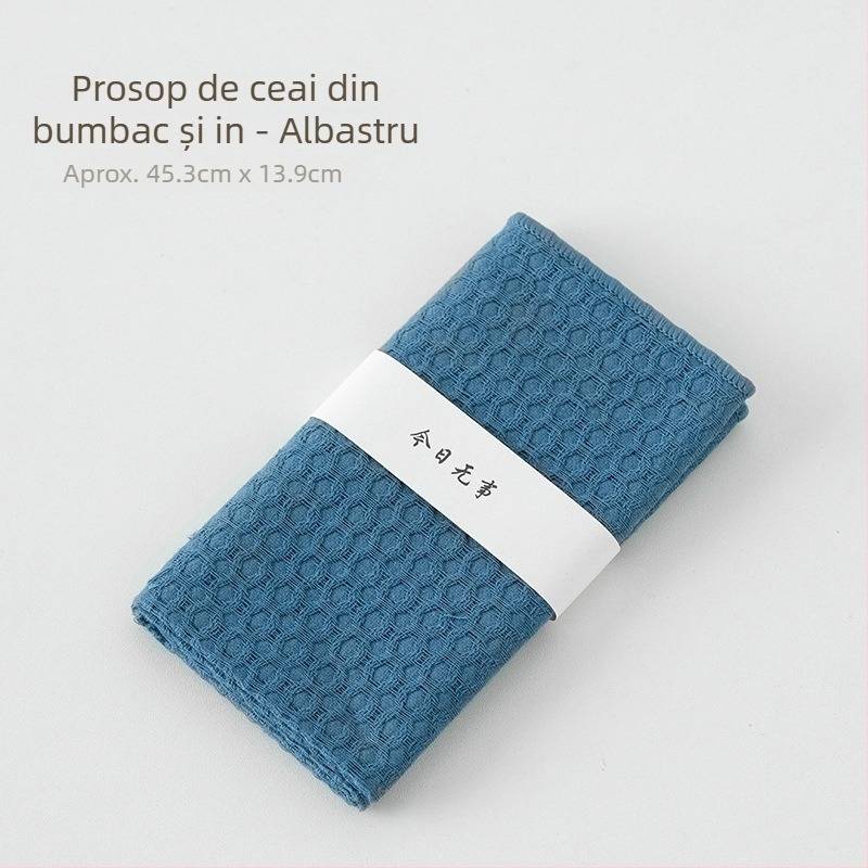 Prosop de ceai în stil chinezesc, din bumbac și in, gros, absorbant, mic covoraș pentru ceai, prosop uscat pentru ceai, cârpă de curățare, față de masă, lucrat manual