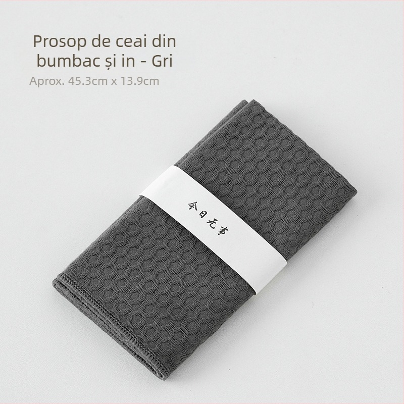 Prosop de ceai în stil chinezesc, din bumbac și in, gros, absorbant, mic covoraș pentru ceai, prosop uscat pentru ceai, cârpă de curățare, față de masă, lucrat manual