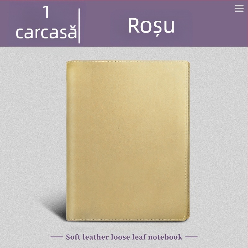 Carcasă din piele pentru dosare A4 și caiete cu foi detașabile, dimensiuni A5, B5 și A6.