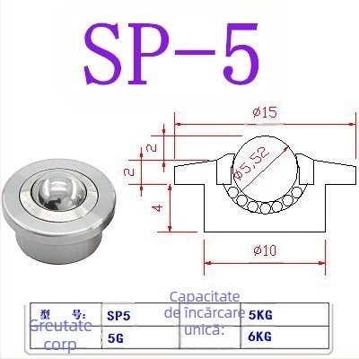 Bilă rulment SP Bullseye cu trepte, roată cu bile pentru sarcini grele SP15 SP25 SP22 SP30, roată universală Bullseye