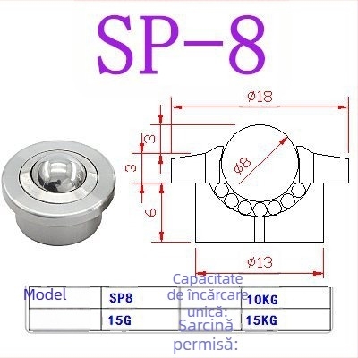 Bilă rulment SP Bullseye cu trepte, roată cu bile pentru sarcini grele SP15 SP25 SP22 SP30, roată universală Bullseye
