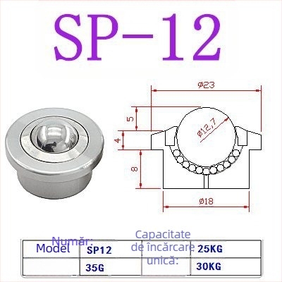 Bilă rulment SP Bullseye cu trepte, roată cu bile pentru sarcini grele SP15 SP25 SP22 SP30, roată universală Bullseye