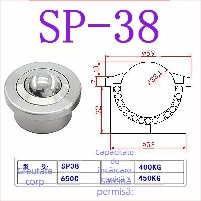Bilă rulment SP Bullseye cu trepte, roată cu bile pentru sarcini grele SP15 SP25 SP22 SP30, roată universală Bullseye