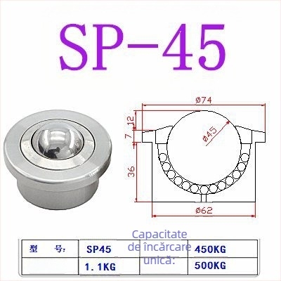 Bilă rulment SP Bullseye cu trepte, roată cu bile pentru sarcini grele SP15 SP25 SP22 SP30, roată universală Bullseye