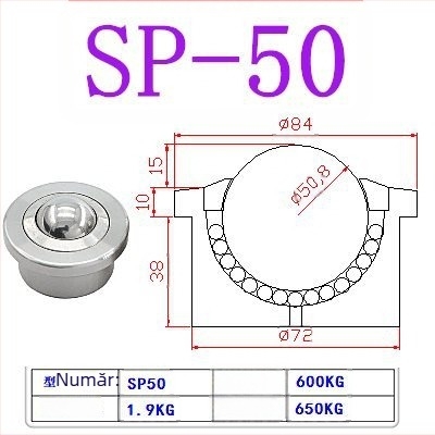 Bilă rulment SP Bullseye cu trepte, roată cu bile pentru sarcini grele SP15 SP25 SP22 SP30, roată universală Bullseye