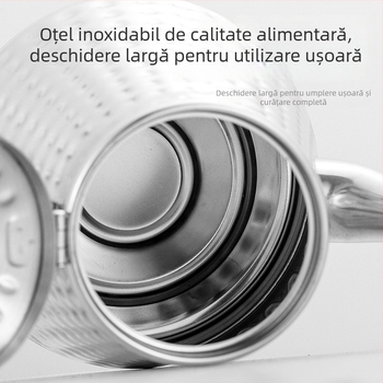 Ceainic din oțel inoxidabil cu filtru, compatibil cu plitele cu inducție, capacitate mare, stil lux discret, pentru infuzarea ceaiului