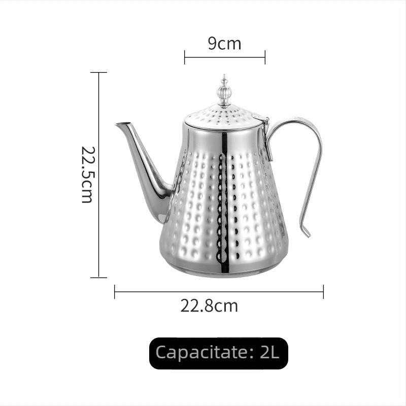 Ceainic din oțel inoxidabil cu filtru, compatibil cu plitele cu inducție, capacitate mare, stil lux discret, pentru infuzarea ceaiului