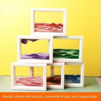 Pictură 3D cu nisip în sticlă, ornament peisaj pentru birou și decor de casă